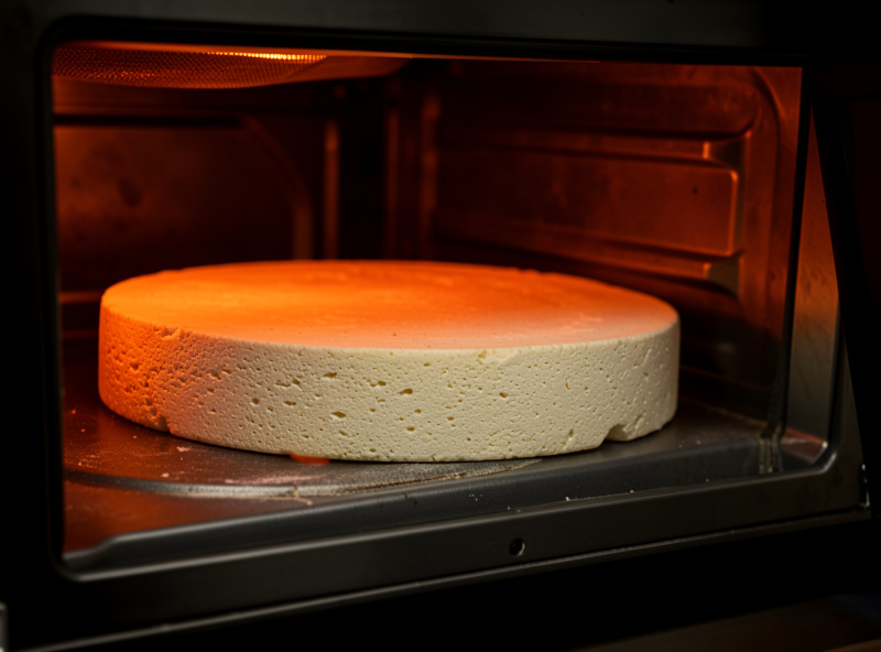 A thick biscotto baking stone glowing with heat inside an indoor electric pizza oven