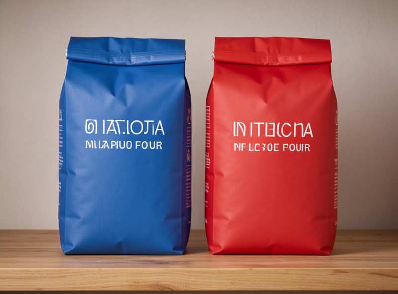Bags of Caputo 00 pizza flour on a shelf with a ball of Neapolitan dough in the foreground